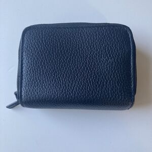 NEW Buxton Black Genuine Leather Wizard Accordian Wallet Coins Leather Goods